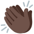 👏🏿 clapping hands: dark skin tone display on Google